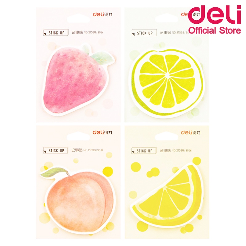Deli 21538 Sticky Notes กระดาษโน๊ตกาว แบบพกพา 30 แผ่น ขนาด 110x80mm (คละลาย 1 ชิ้น) กระดาษโน๊ต เครื่องเขียน โพสท์อิท