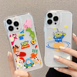 เคสโทรศัพท์มือถือแบบนิ่ม TPU ใส กันกระแทก กันรอย กันฝุ่น ลายการ์ตูนเอเลี่ยน ทอยสตอรี่ มอนสเตอร์ สําหรับ iPhone 11 13 12 Pro XS X XR XSMAX