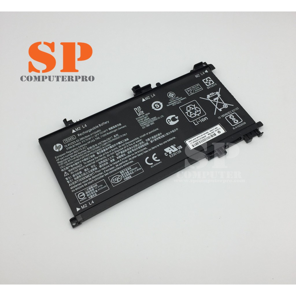 HP Battery แบตเตอรี่ ของแท้ HP Omen 15-AX200, Omen Pavilion 15-BC  (15.4V TE04XL)  รุ่นนี้มี 2 พาท แ