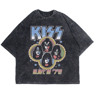 เสื้อยืดแขนสั้น พิมพ์ลายวง BAND KISS ALIVE IN 97 ขนาดใหญ่ สําหรับผู้ชาย