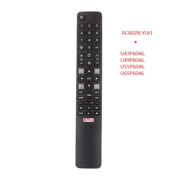 Original สําหรับ TCLSmart TV รีโมทคอนโทรล RC802N YAI1 / RC802N YAI4 49C2US 65C2US 75C2US 43P20US 50P20US 55P20US 60P20US 65P20US 2C2US สําหรับ TCLARC2US สําหรับ TCLUS สําหรับ TCLUS สําหรับ TCLARC2US สําหรับ TCLARC2US สําหรับ TCLARC2US สําหรับ TCLARC2US สํ