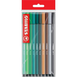 ปากกา STABILO Pen 68 ปากกาสีหมึกน้ำ Fibre-Tip Pen set 10 แท่ง/แพ็ค