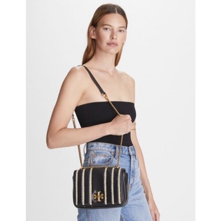 รุ่นใหม่ #Tory Burch #KIRA RAFFIA STRIPE CHAIN SHOULDER BAG