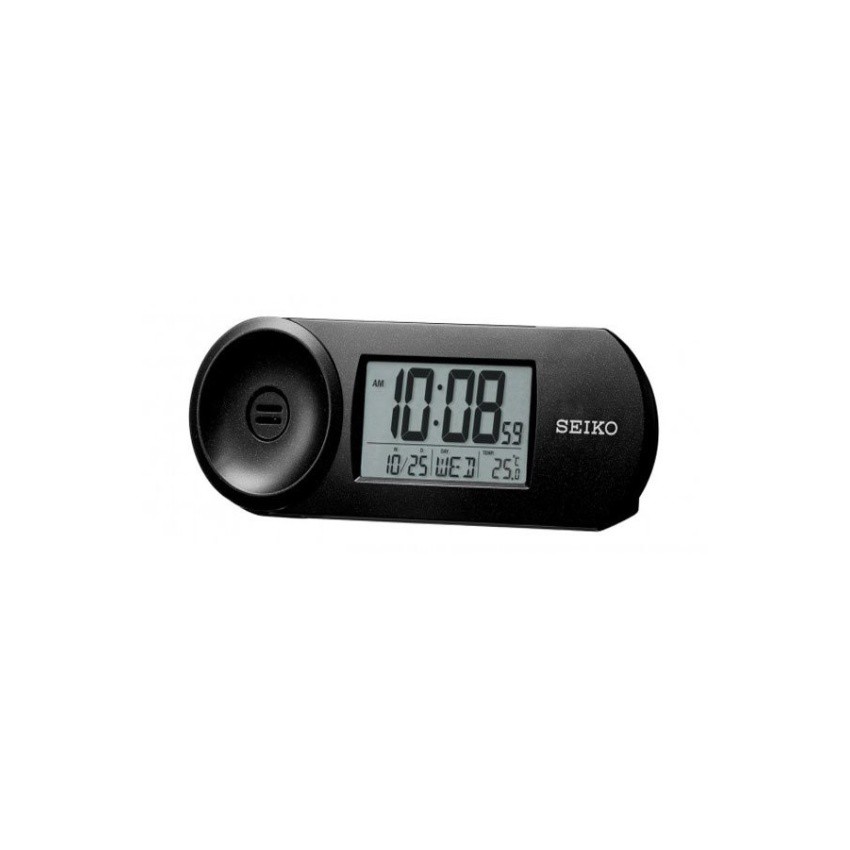 Seiko Ascend'g Alarm Clock Thermometer Calendar Snooze QHL067K -
 Black