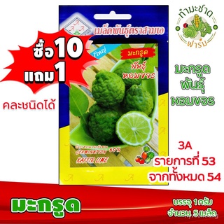 ขายดี สวนครัว/[10แถม1] 3A เมล็ดพันธุ์ มะกรูด ประมาณ 5 เมล็ด /ซอง ตราสามเอ เมล็ดพันธุ์ผัก เมล็/อ/อินทรีย์ คละ สวนครัว ดอก