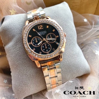 🔥นาฬิกาข้อมือ Coach งานแท้💯%พร้อมกล่อง รุ่นนี้มีสายสองสีสุดสวยราคาไม่แพง