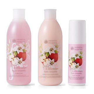 ครีมอาบน้ำ+โลชั่น+โรลออนกลิ่นแอปเปิ้ลแดง : Fresh&amp;Juicy Apple Delight Sorbet Bubble Gel+Shimmering Moisturiser+Scent Roll