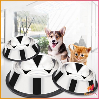 BUAKAO ชามอาหารสแตนเลส ชามอาหารสัตว์เลี้ยง ชามหมา ชามแมว Stainless steel pet bowl