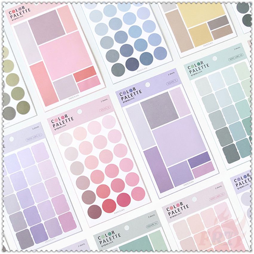 76ชิ้น/4แผ่น Art Gallery สี Decals ใช้งานได้จริง ป้ายซีล Diy เครื่องประดับแฟชั่นสีสันสดใส Stikers