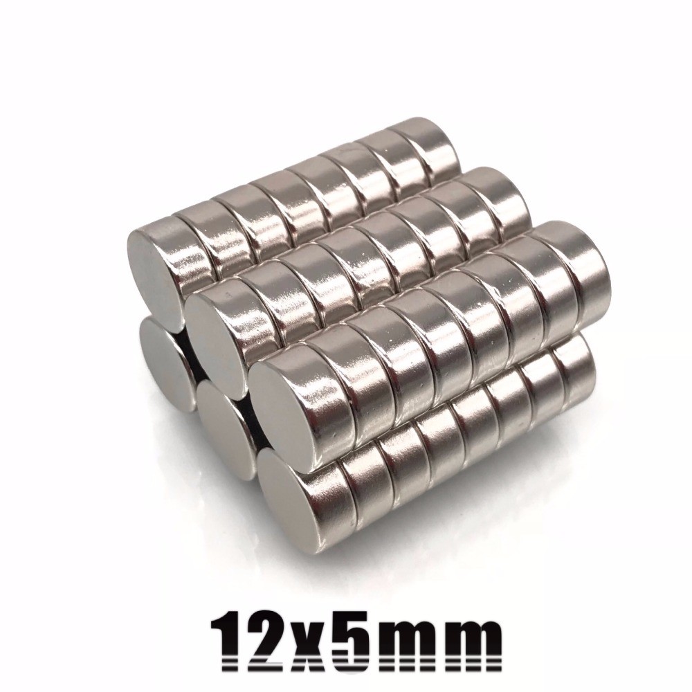 1ชิ้น แม่เหล็กแรงดึงดูดสูง 12x5 มม. กลมแบน แม่เหล็กแรงสูง 12mm x 5mm แม่เหล็ก Magnet Neodymium 12*5m