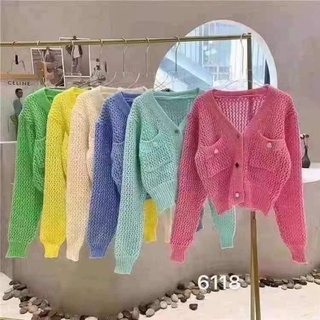 เสื้อ Knit cardigan เนื้อแน่นคุณภาพพรีเมี่ยมเกรดงานเกาหลีเสื้อกันหนา🔥พร้อมส่ง