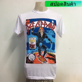 HH . def leppard 1970s เสื้อยืดวินเทจ เสื้อวง วงร็อค เสื้อโอเวอร์ปริ้นส์ Nirvana เสื้อ3D สไตล์วินเทจ AcDc Label  cotton