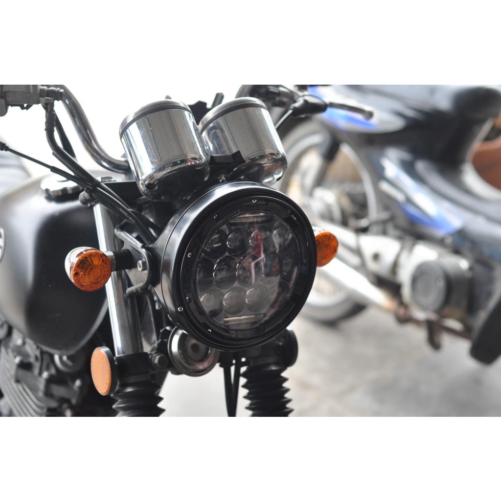 💥พร้อมส่ง💥 โคมเหล็ก 7 นิ้ว ใส่ไฟหน้าขนาด7 นิ้ว โคมแต่ง โคมไฟหน้า กรอบไฟหน้า Royal Enfield Triumph - รูปที่ 6