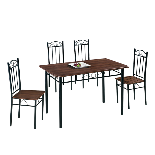 [ลด12% E965V4H7] HomeHuk ชุดโต๊ะกินข้าว พร้อมเก้าอี้ 4 ที่นั่ง โครงเหล็ก 120x67x75 cm ท็อปไม้ MDF โต๊ะกินข้าว โต๊ะอาหาร โต๊ะไม้ โต๊ะกินข้าว4คน ชุดโต๊ะอาหาร เก้าอี้กินข้าว โต๊ะมินิมอล เก้าอี้โมเดิร์น MDF 120cm Dining Table with 4 Chairs Set โฮมฮัก