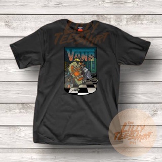 VANS สเก็ตบอร์ดเสื้อยืดผ้าฝ้ายคุณภาพสูง Unisex lmy