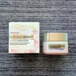 ลอรีอัล ไกลโคลิค-ไบรท์ โกลว์อิ้ง ไนท์ ครีม  Loreal Glycolic-Bright Glowing Cream Night 50ml