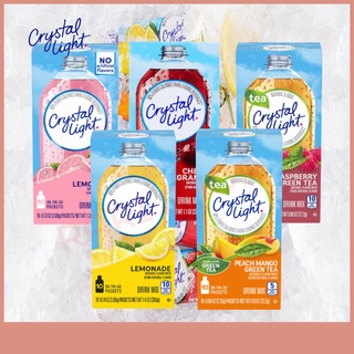 [Crystal Light ] ผงมะนาว พีช มะม่วง น้ําตาล 10T(5 แบบ) ชาเขียว ราสเบอร์รี่ ชาเขียว ใบมะนาว เชอร์รี่ ทับทิม