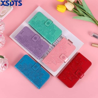 เคสโทรศัพท์หนัง ฝาพับ ลายดอกไม้ 3D พร้อมช่องใส่บัตร ตั้งได้ สําหรับ Samsung Galaxy A10 A20 A30 A30S A40 A50 A50S M10 M10S