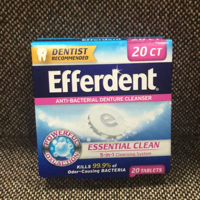 Efferdent เม็ดฟู่ทำความสะอาดฟันปลอมและรีเทนเนอร์ จำนวน 20เม็ด จากเมกา พร้อมส่ง