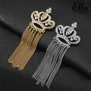 Ellastore123 เข็มกลัด รูปมงกุฎ ประดับพู่ สไตล์เกาหลี สําหรับผู้ชาย