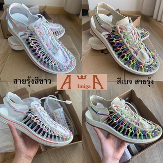 🔥【🚚จัดส่งรวดเร็วราคาถูก】ชาย หญิง รองเท้าแตะรัดส้น รองเท้าใหญ่ （รุ้งใหม่-KENEN） ส่งรวดเร็ว