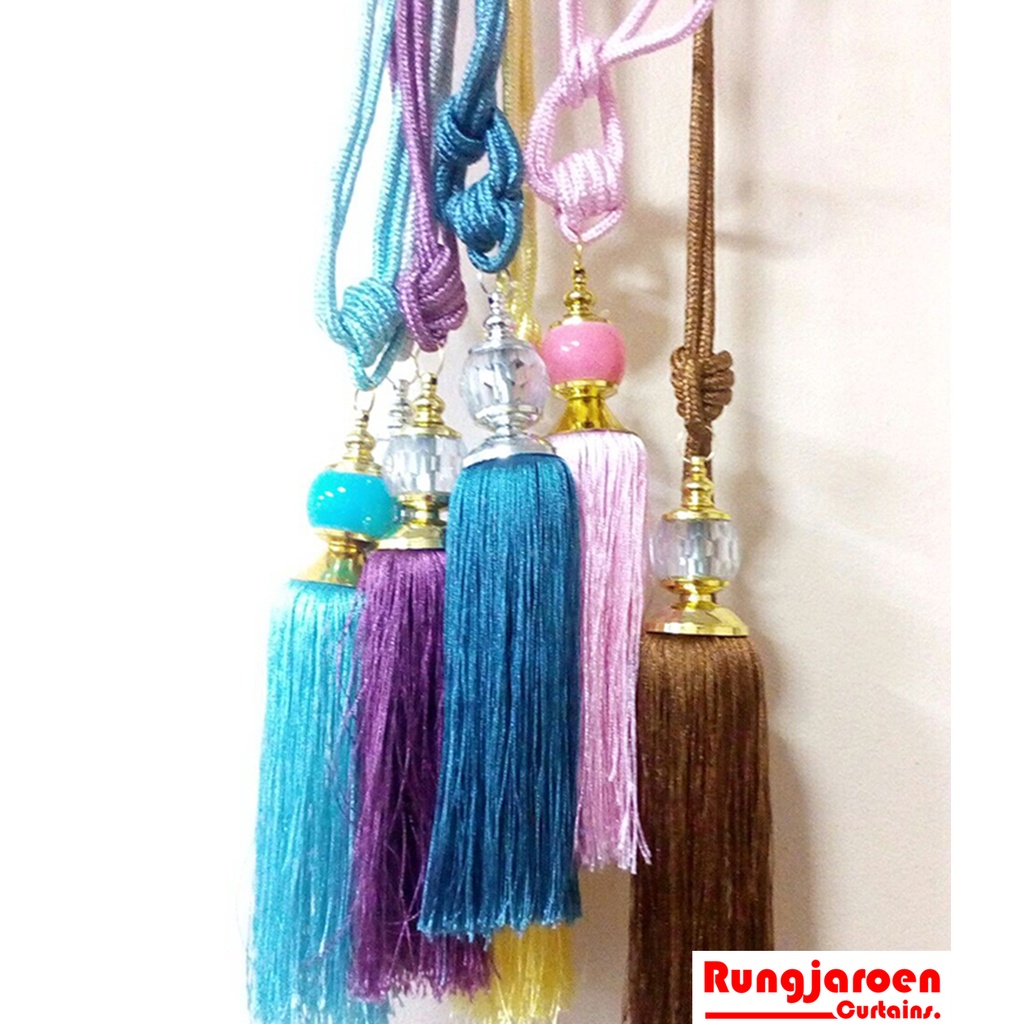 สายรัดผ้าม่าน แบบพู่คริสตัล สายรวบผ้าม่าน By รุ่งเจริญผ้าม่าน