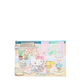 SANRIO ซองใส่เอกสารมีซิป Hello Kitty A5 แฟ้ม เด็ก ของเล่น