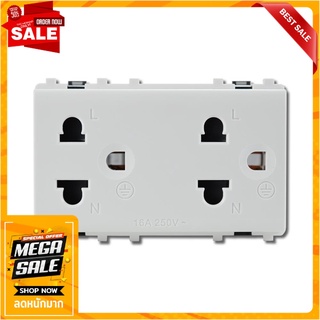 เต้ารับคู่ 3 ขา มีม่านนิรภัย SCHNEIDER 3426UEST2M สีขาว เต้ารับสายไฟ DOUBLE SOCKETS WITH SAFETY SHUTTERS SCHNEIDER 3426U