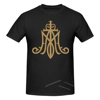 เสื้อยืด พิมพ์ลาย Virgin Mary Monogram สําหรับผู้ชาย ผู้หญิงS-5XL