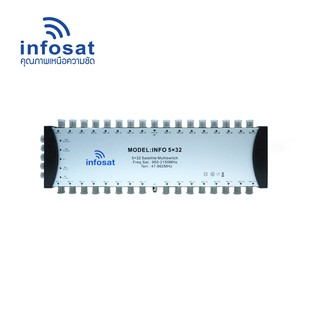 INFOSAT Multi-Switch INF- 5X32 สำหรับ 2 จานดาวเทียม 1 เสาอากาศ 32 จุดรับชมอิสระ