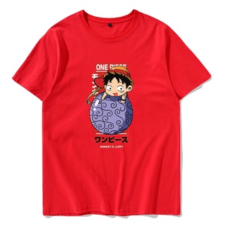 แฟชั่นการ์ตูนอะนิเมะ One Piece เสื้อยืดแขนสั้นชายและหญิงเสื้อนักเรียน Looseเสื้อเชิ้ตแขนสั้นunisexเสื้อผ้าผู้ชายเสื้อยืด