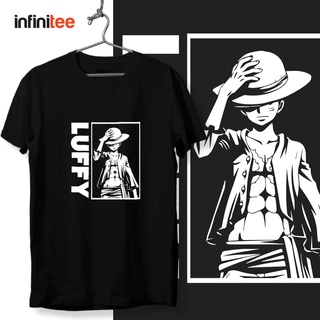 One Pieceอินฟินิทฟางหมวกลูฟี่อะนิเมะเสื้อการ์ตูนในเสื้อยืดสีดําสําหรับผู้ชายผู้หญิงเสื้อยืดท็อป R(c