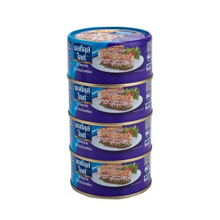 นอติลุสไลท์ ทูน่าแซนวิชในน้ำมันถั่วเหลือง 165 กรัม x 4 กระป๋อง Nautilus Light Tuna Sandwich in Soybean Oil 165g x 4 Cans