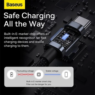 Baseus 100W USB C เป็น USB C สายเคเบิล สําหรับ iPhone 15 PD ชาร์จเร็ว สายชาร์จ สําหรับ Macbook iPad Samsung Huawei Xiaomi