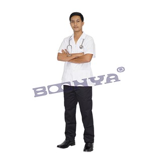 เสื้อกาวตัวสั้น แขนสั้น ผ้าคอมทวิว ไม่ปักโลโก้ ตรา BOONYA