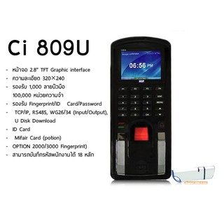 เครื่องสแกนลายนิ้วมือ เครื่องอ่านลายนิ้วมือ HIP Ci 809U