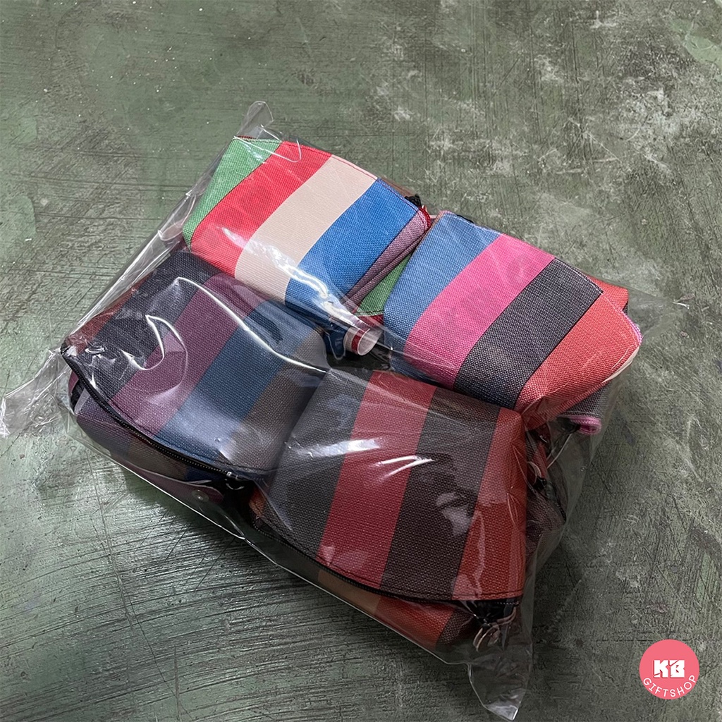 KB กระเป๋าใส่เหรียญ กระเป๋าสตางค์ ทรงโค้ง ขายส่ง ยกโหล ของชำร่วย ของขวัญ แทนคำขอบคุณ คละสี  ขนาด 3x4 นิ้ว ลาย Colorful