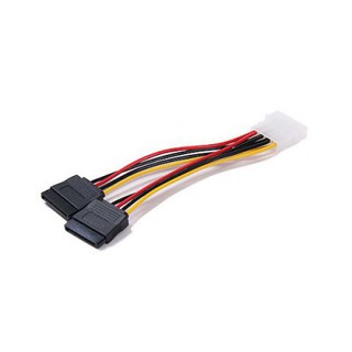 สาย HDD Power Adapter Cable 4-Pin IDE Molex Male to Dual SATA 15-Pin