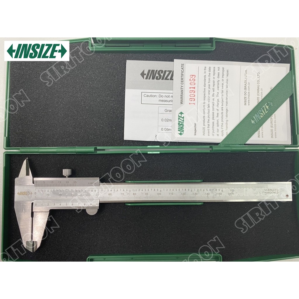 เวอร์เนียคาลิเปอร์ ขนาด 6 นิ้ว ค่าความละเอียด 0.02mm. INSIZE รุ่น 1205-1502S (Vernier Caliper) (**สิ