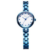 Kimio นาฬิกาข้อมือผู้หญิง สีน้ำเงิน หน้าปัดสีขาว สายสแตนเลส รุ่น KW6142