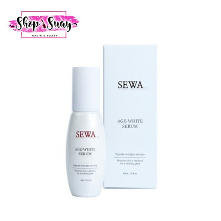 Sewa Age-White Serum 40ml.ใหม่ล่าสุด เซรั่มเนื้อครีมแบบมีเส้นใย ด้วยคุณค่าจาก เปปไทด์ 5ชนิด ตอบโจทย์ปัญหาผิวทุกด้าน