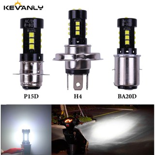 หลอดไฟ Led ไฟหน้ารถจักรยานยนต์ สำหรับรถจักรยานยนต์ H4 P15D Ba20D Cob 3030 15 Smd Dc12V สีขาว