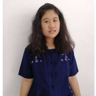 ปักลาย เสื้อม่อฮ่อม หม้อห้อม คอกลมเข้ารูปผู้หญิงปักไหล่ ผ้าฟอกหิมะอย่างดี