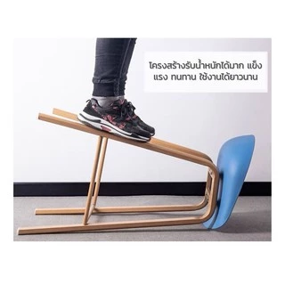 DUDEE เก้าอี้บาร์ ขาเหล็กลายไม้ มีที่พักเท้า 47x52x76 cm เก้าอี้สตูล