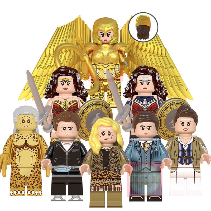 Wonderwoman มีปีก Diana Prince Steve Trevor Cheetah Maxwell Lord Action Figures Building Blocks ของเ