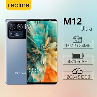 M12 Uitra 5G WIFI โทรศัพท์มือถือ 12 + 512G สมาร์ทโฟน 5.8 นิ้วความละเอียดสูงโทรศัพท์มือถือหน้าจอขนาดใหญ่