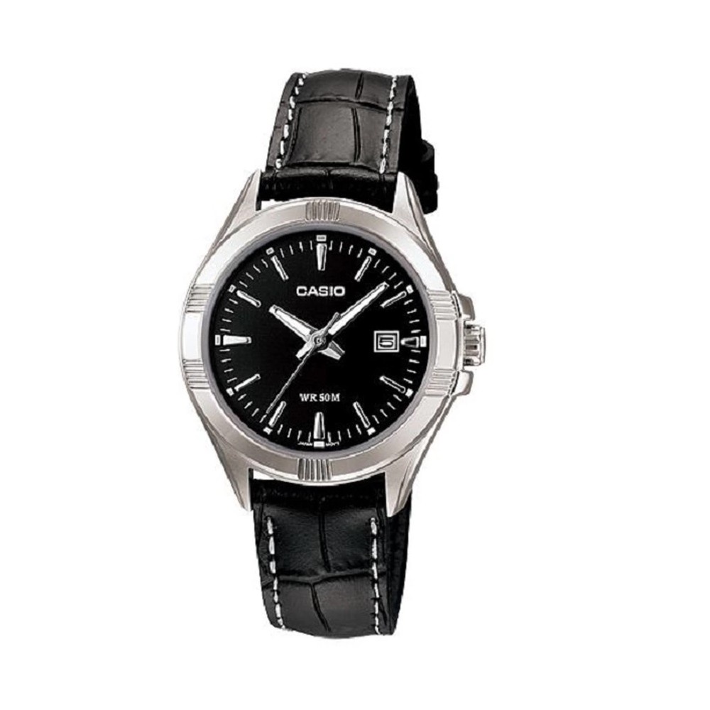 MK Casio นาฬิกาข้อมือผู้หญิง  สายหนัง สีดำ รุ่น LTP-1308L-1AVDF