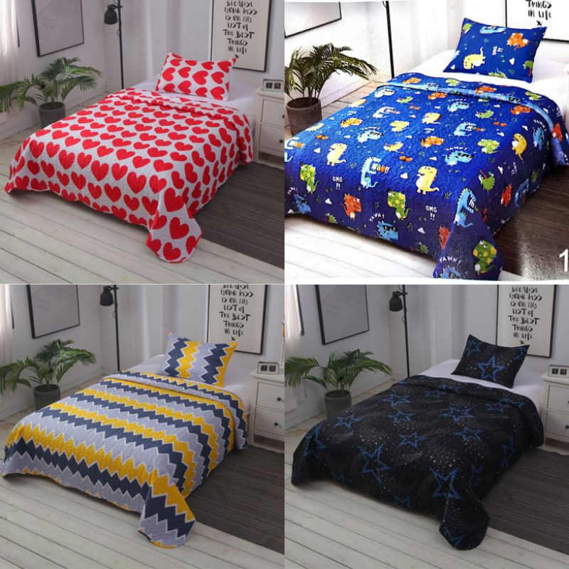 ผ้าฝ้าย 100% QUEEN & SINGLE CADAR PATCHWORK BEDSHEET