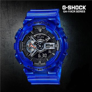 Casio G-shock รุ่น Ga-110cr-2adr รุ่นใหม่ กรอบใสเจลลี่ สีน้ำเงิน ของแท้100% ของใหม่ อุปกรณ์ครบ