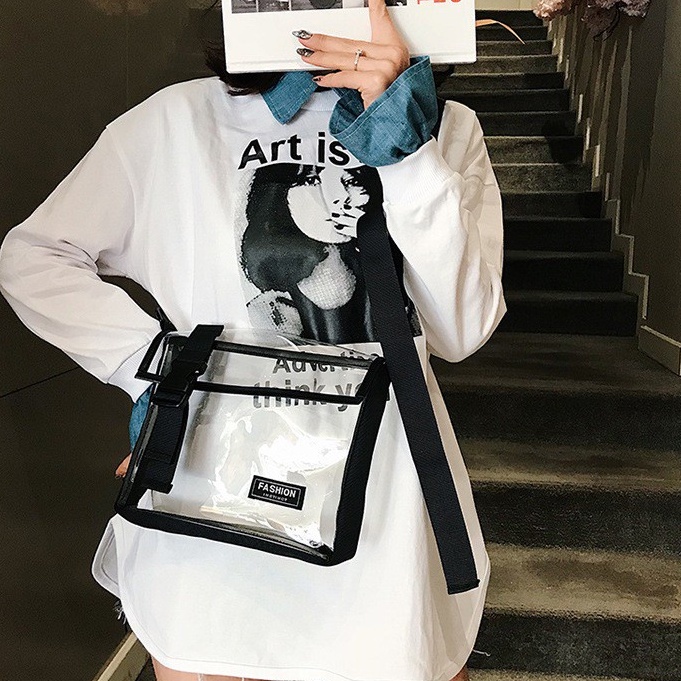 bag_1(BAG1790) กระเป๋าสะพายข้างพลาสติกใสกันน้ำ FASHION
